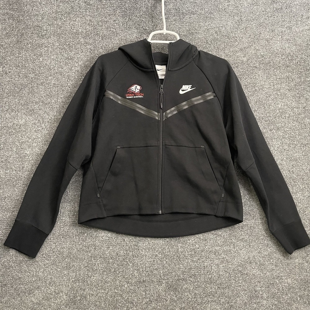Utah Tech Nike Jacket Womens Sz M Black Full Zip Hooded Sportswear DV6737-010